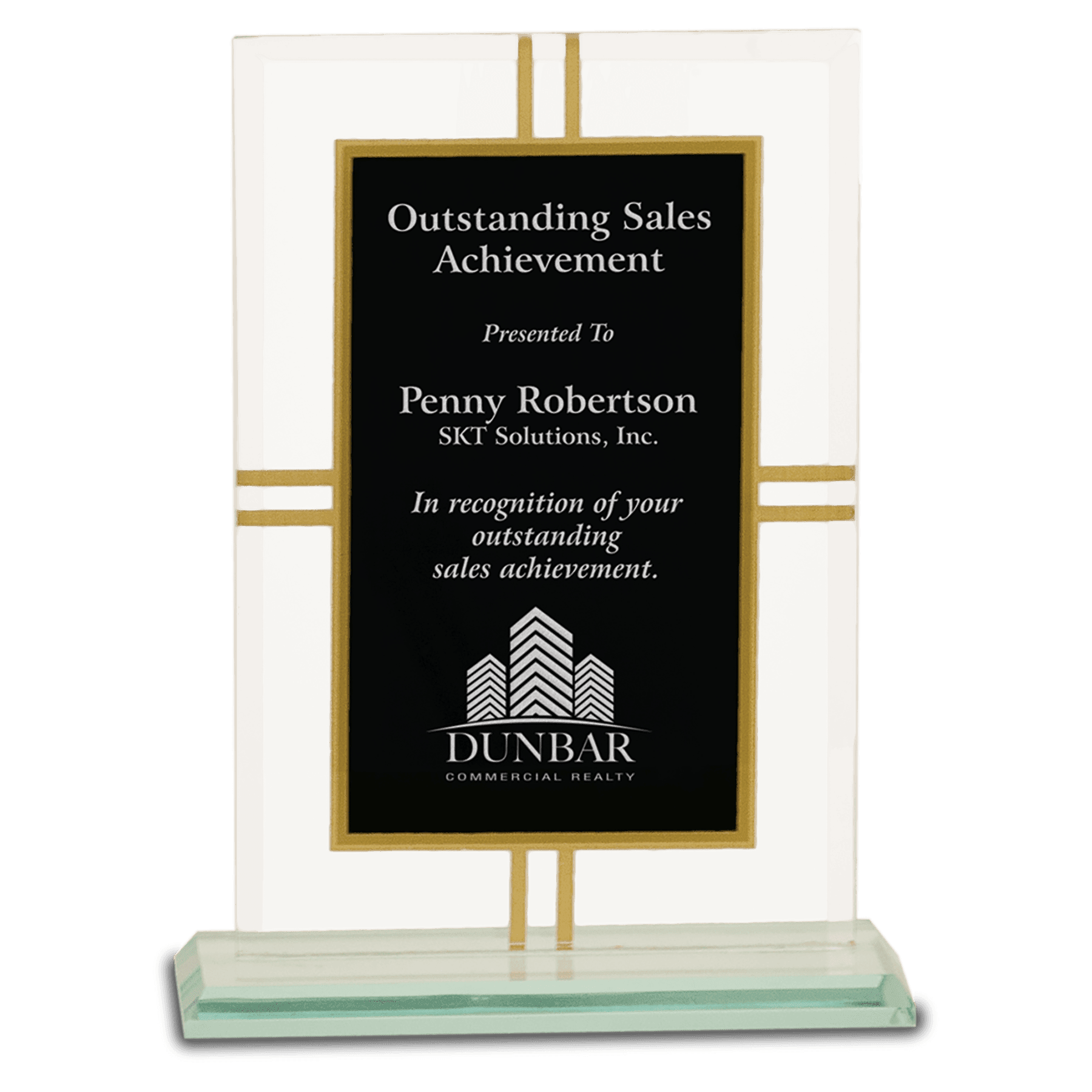 Example of contemporary glass award