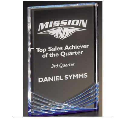 Example of glass wave award