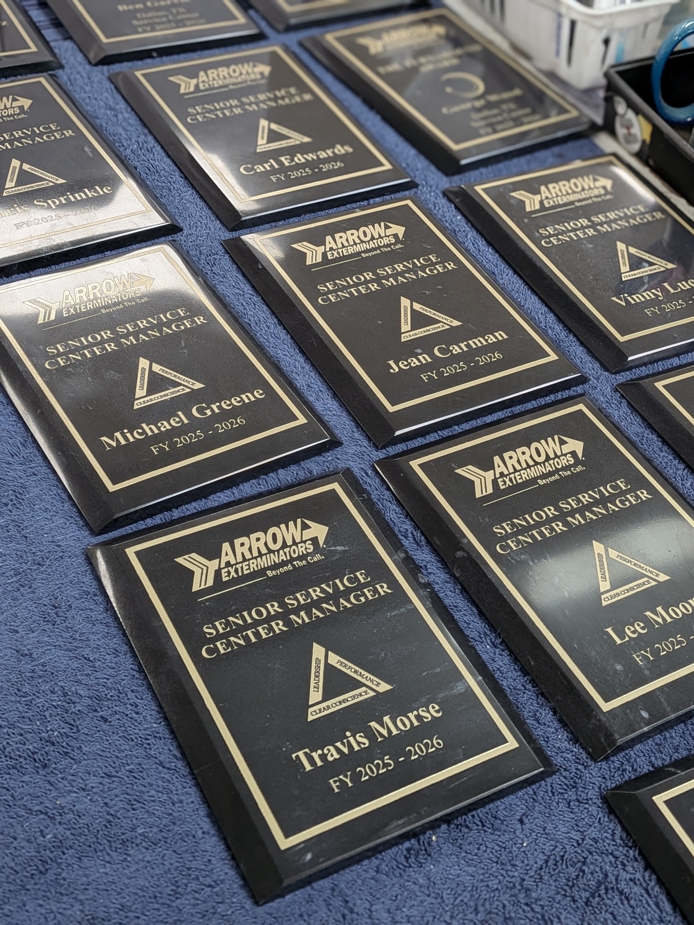 Example of coach recognition plaque